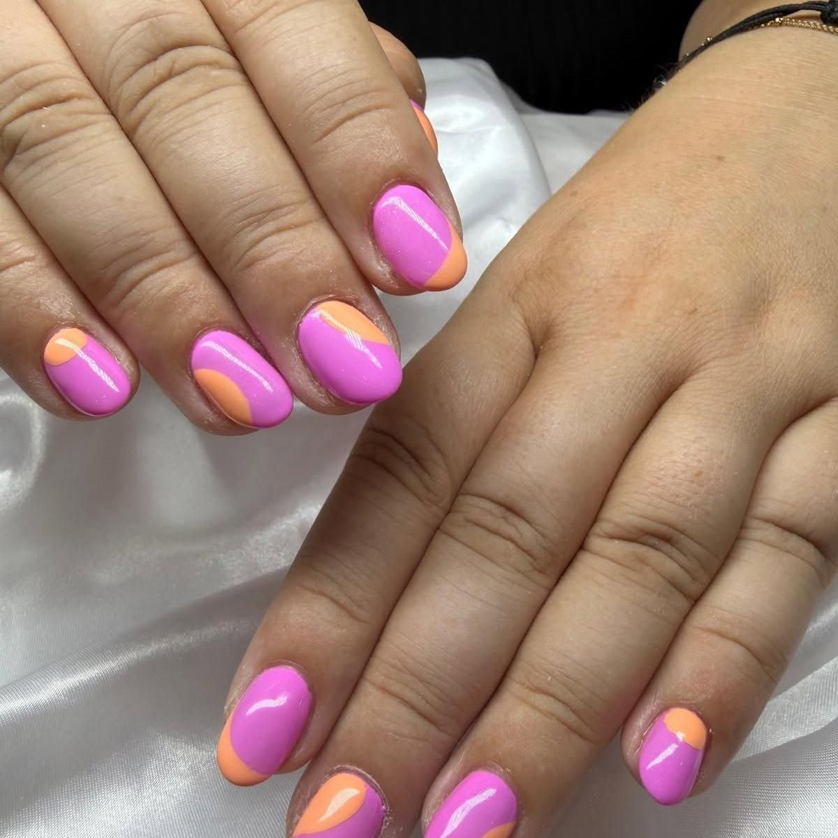 Roze en oranje swirl